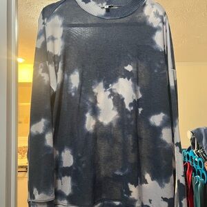 Blue and White Tie-Dye Sweatshirt